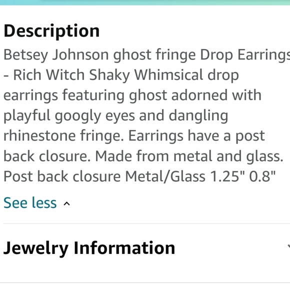 Betsey Johnson Ghost Fringe drop earrings! NWT! - Picture 5 of 9